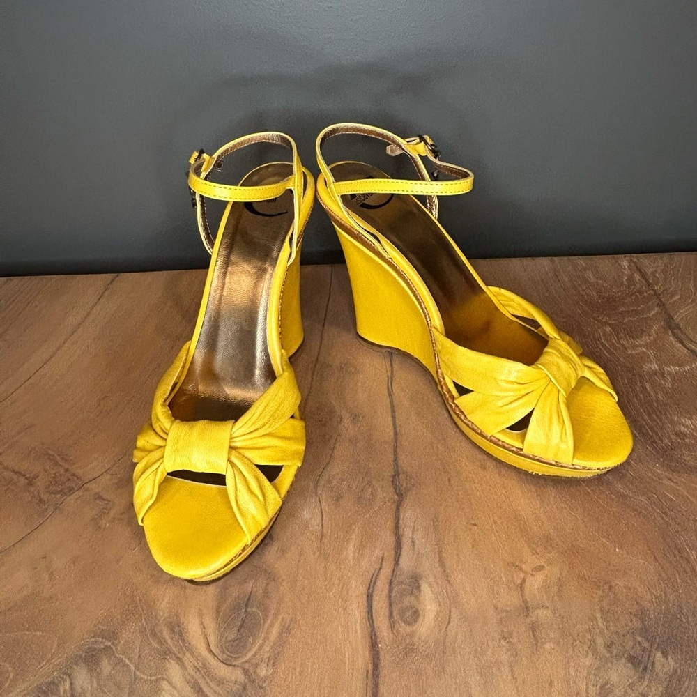 NWOT Just Cavalli Yellow Wedges